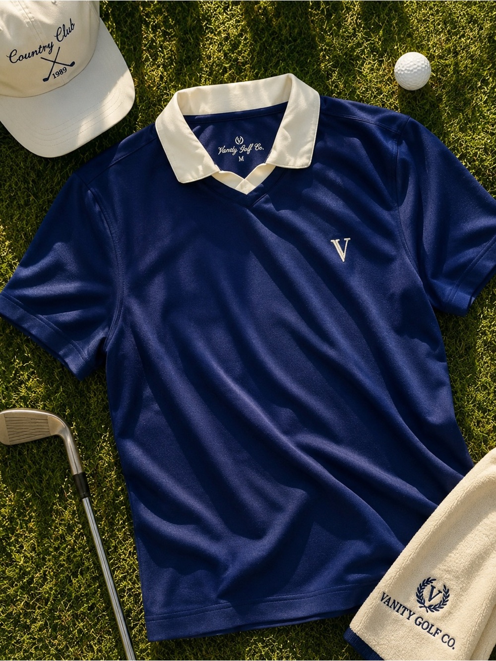 Vanity Golf Co Navy Vintage Inspired Golf Polo M